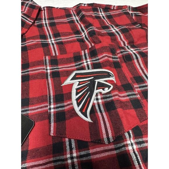 NWT Men's FOCO Atlanta Falcons NFL Long Sleeve Plaid Flannel Shirt Size XL - Picture 3 of 8